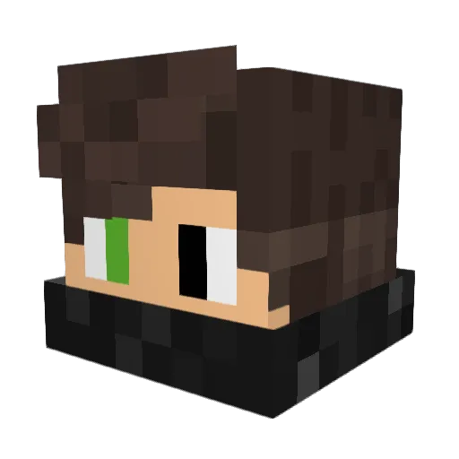 Trup1e Minecraft avatar head, 3D render