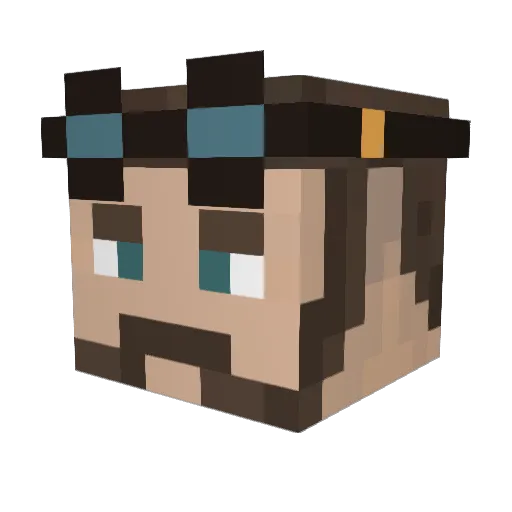 Trusetyven Minecraft avatar head, 3D render