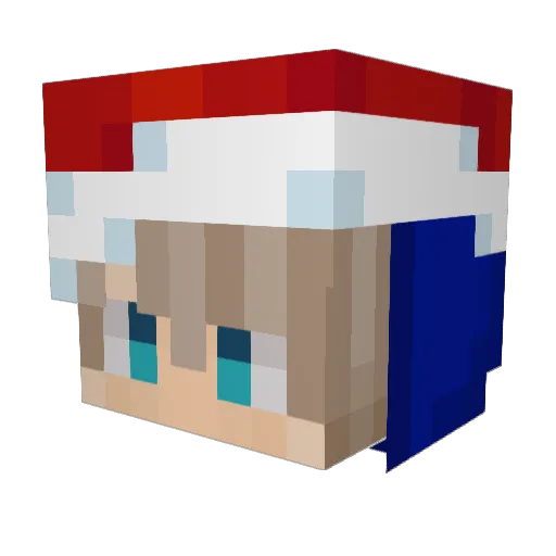 Trushi Minecraft avatar head, 3D render