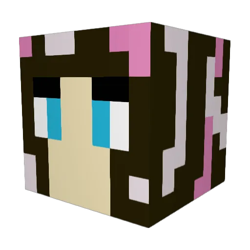 Truskaweczkaa Minecraft avatar head, 3D render