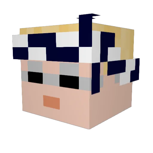 Trussik Minecraft avatar head, 3D render