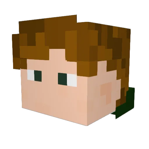 Trustich Minecraft avatar head, 3D render