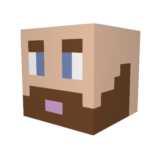Trustinya Minecraft avatar head, 3D render