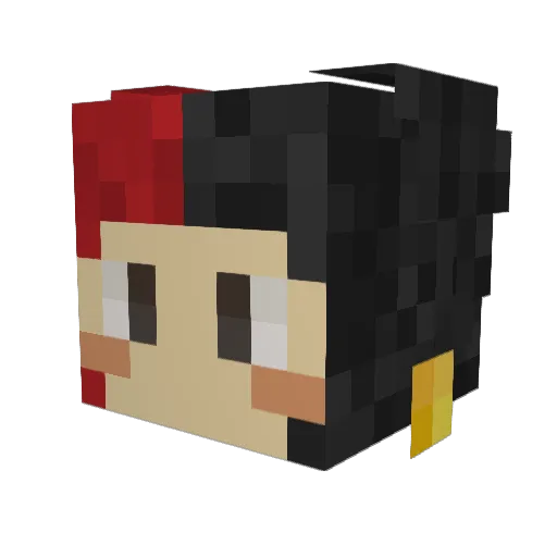 TrustyJester Minecraft avatar head, 3D render