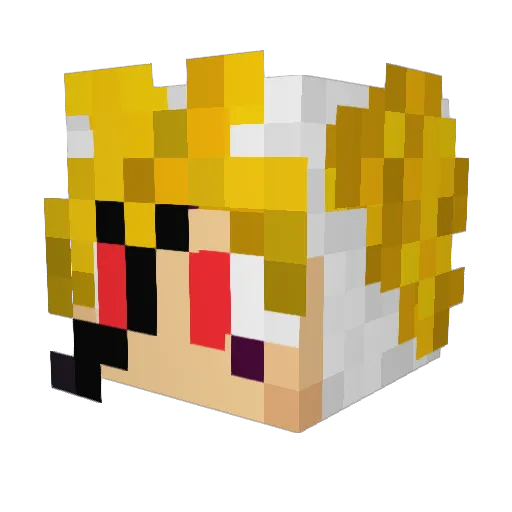 Truueh Minecraft avatar head, 3D render