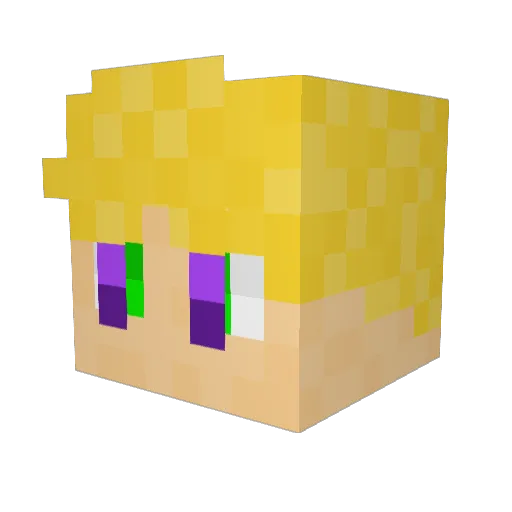 TrvrTV Minecraft avatar head, 3D render