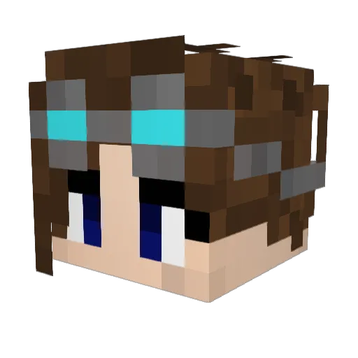 TryBlue Minecraft avatar head, 3D render
