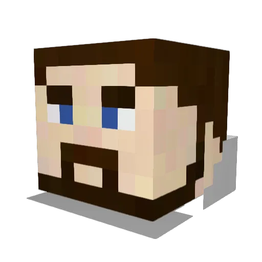 TryHqrdLuluFNA Minecraft avatar head, 3D render