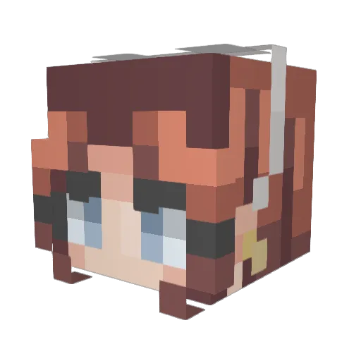 Tryank Minecraft avatar head, 3D render