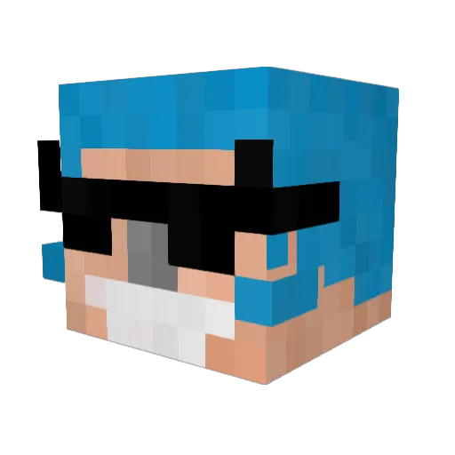 Tryhardeando Minecraft avatar head, 3D render