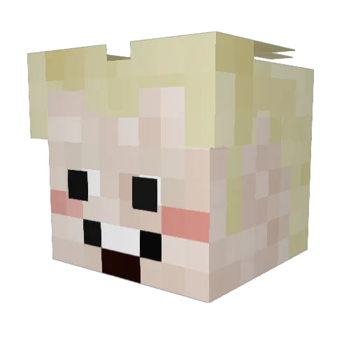 TrymB Minecraft avatar head, 3D render
