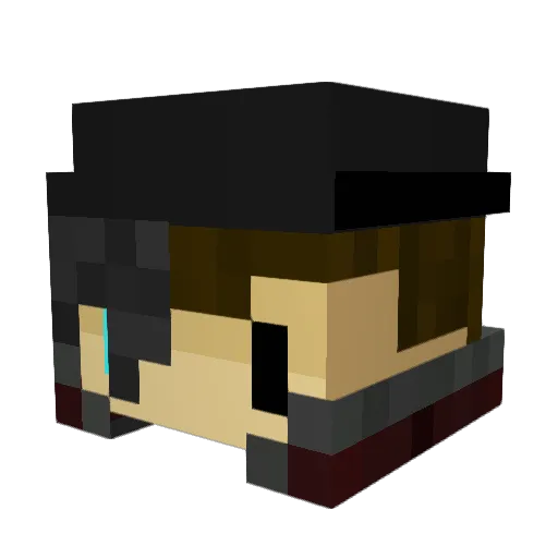 Tryoutkill Minecraft avatar head, 3D render