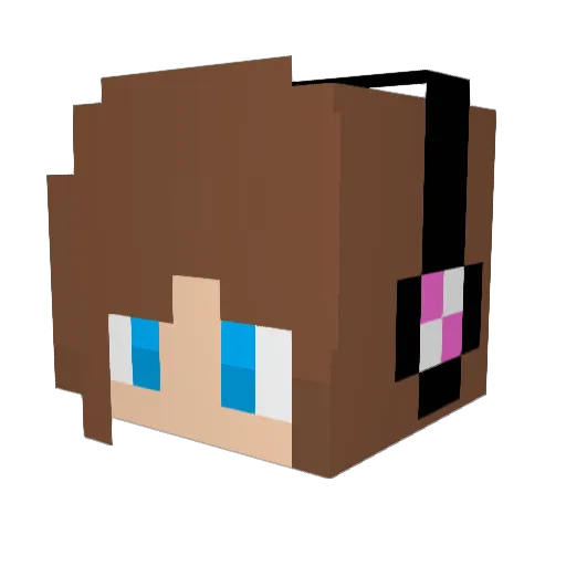 Trystana Minecraft avatar head, 3D render