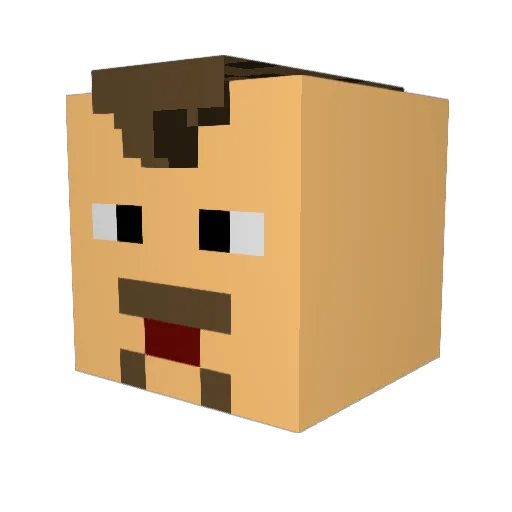 Tsaca Minecraft avatar head, 3D render