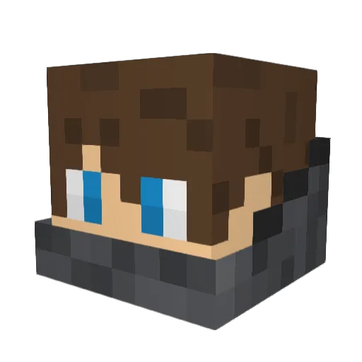 Tsanumy Minecraft avatar head, 3D render
