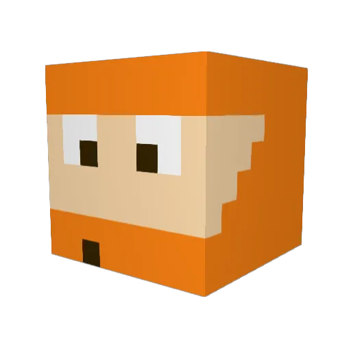 TschernoBilly Minecraft avatar head, 3D render