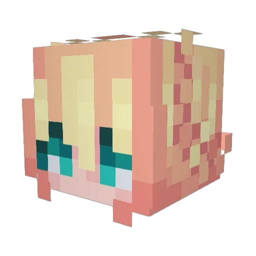 Tsgumi Minecraft avatar head, 3D render