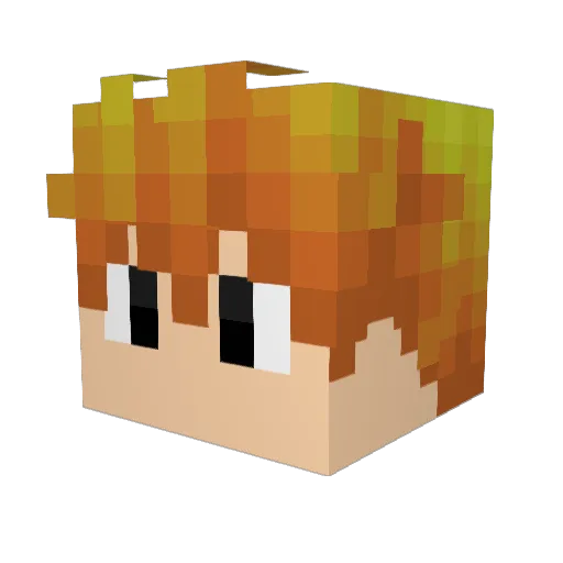 Tshering Minecraft avatar head, 3D render