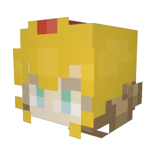 Tsiad Minecraft avatar head, 3D render