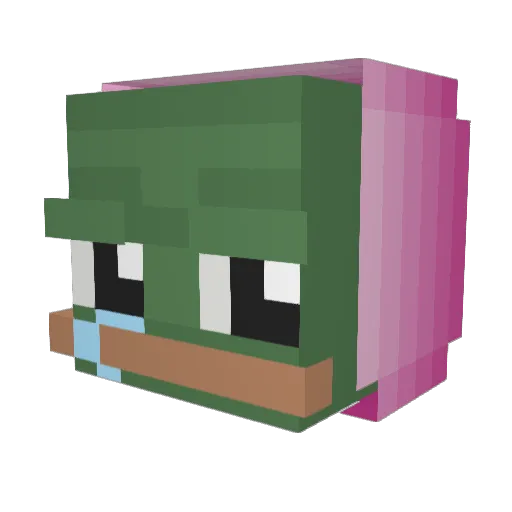 Tsikawa Minecraft avatar head, 3D render