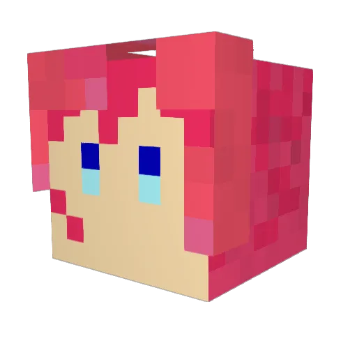 TsuKya Minecraft avatar head, 3D render