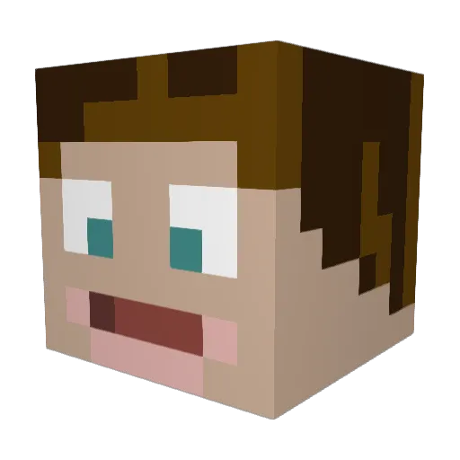 TsuNomNom Minecraft avatar head, 3D render