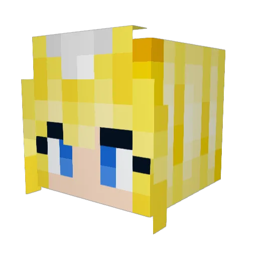TsuRibi Minecraft avatar head, 3D render