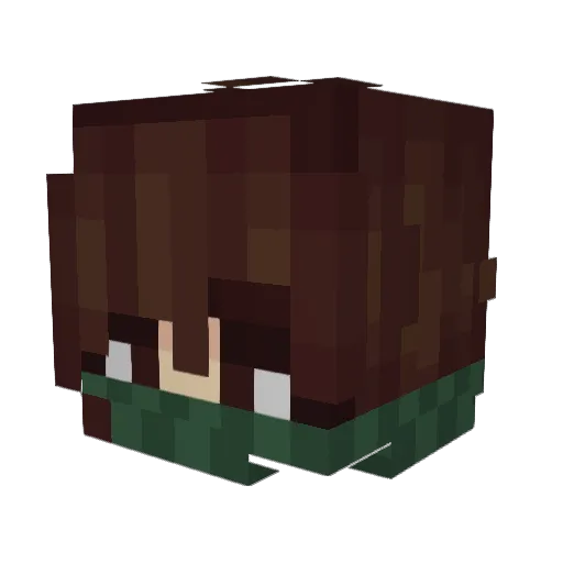 Tsubarasu Minecraft avatar head, 3D render