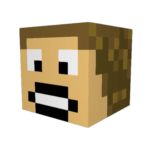 Tsubarock Minecraft avatar head, 3D render