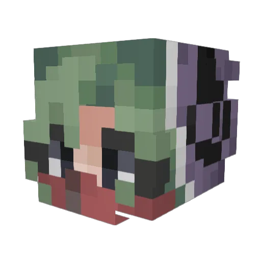 TsuboMiki Minecraft avatar head, 3D render