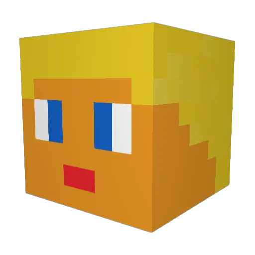 Tsubona Minecraft avatar head, 3D render