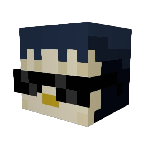 Tsuk1D Minecraft avatar head, 3D render