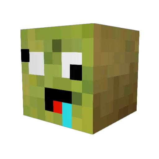 TsukeBTW Minecraft avatar head, 3D render