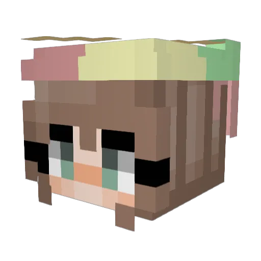 Tsukhime Minecraft avatar head, 3D render