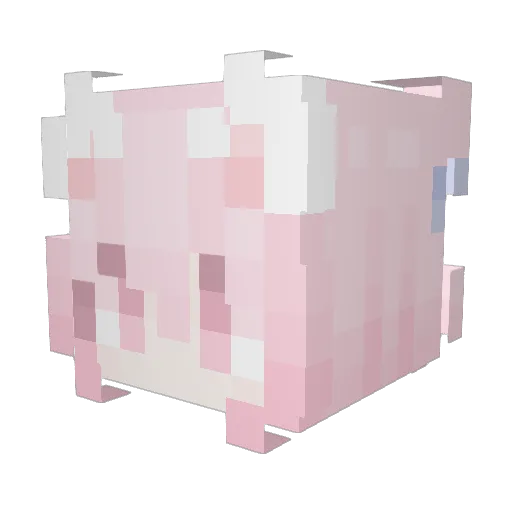 Tsuki0w0 Minecraft avatar head, 3D render