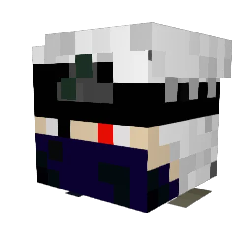 TsukiHatake Minecraft avatar head, 3D render