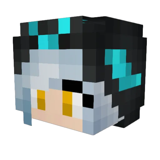 TsukiShikon Minecraft avatar head, 3D render