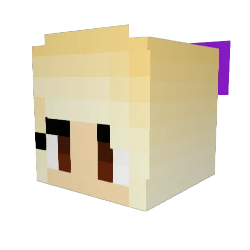 TsukiViolette Minecraft avatar head, 3D render