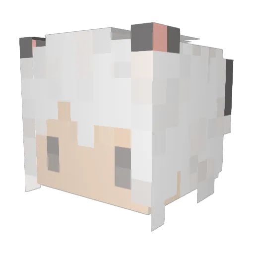 TsukiWOLF Minecraft avatar head, 3D render