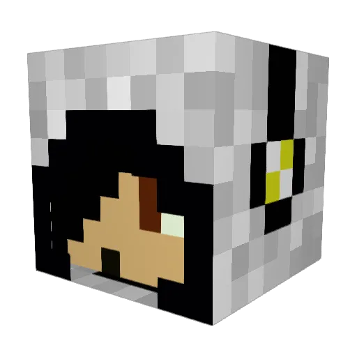 TsukiiHD Minecraft avatar head, 3D render