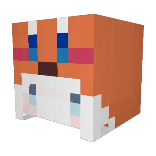 TsukimiyaShino Minecraft avatar head, 3D render