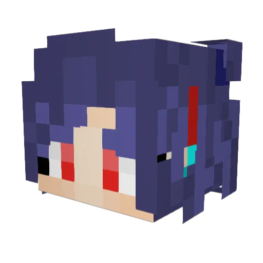 Tsukimiyaa Minecraft avatar head, 3D render