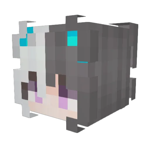 Tsukinoir Minecraft avatar head, 3D render