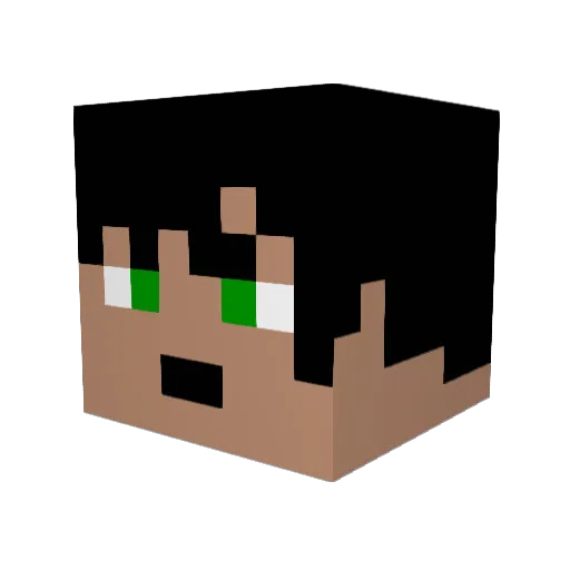 Tsukkune Minecraft avatar head, 3D render