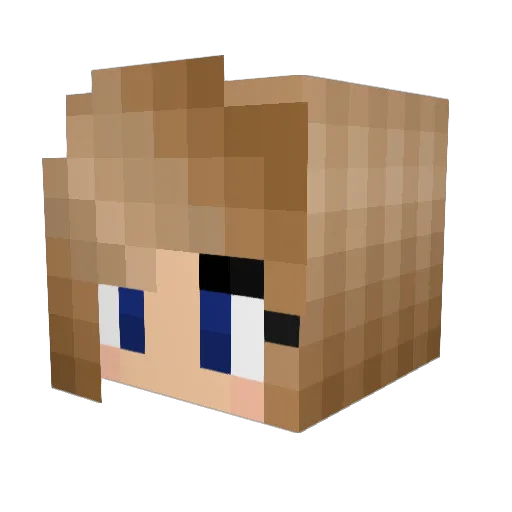 Tsukuuya Minecraft avatar head, 3D render