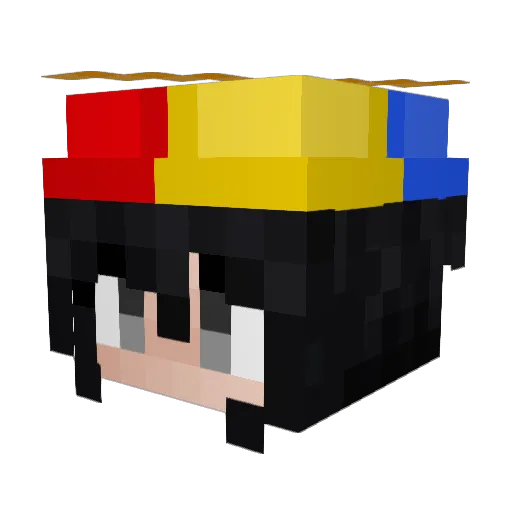 Tsukuyomis Minecraft avatar head, 3D render