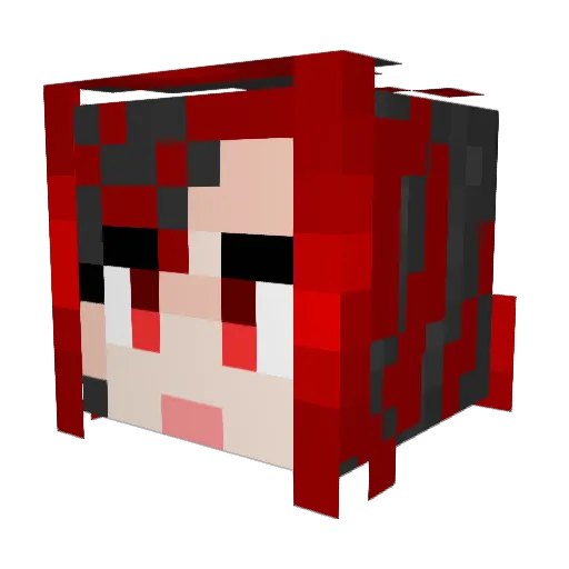 Tsumikii Minecraft avatar head, 3D render