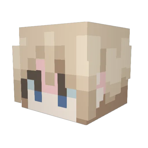 TsumugiOjousama Minecraft avatar head, 3D render