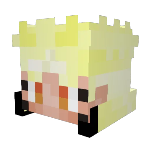 TsunaAwakens Minecraft avatar head, 3D render