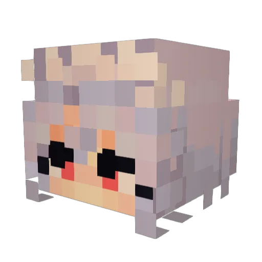 TsunaBrx Minecraft avatar head, 3D render